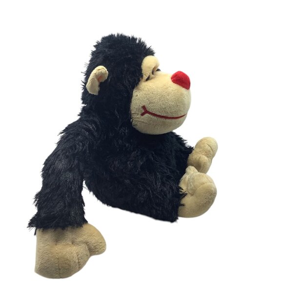 Kissing Gorilla Plush Toy Red Nose Lip Print Black Beige Soft Huggable AGC - Picture 3 of 7